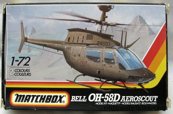 Matchbox 1/72 Bell OH-58D Aeroscout - US Army 1987 - BAGGED, PK-43 plastic model kit